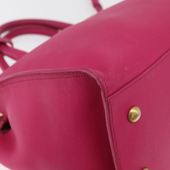SAINT LAURENT Petit Cabas Hand Bag Leather 2way Pink Gold Auth 178276A