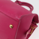SAINT LAURENT Petit Cabas Hand Bag Leather 2way Pink Gold Auth 178276A-16