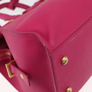 SAINT LAURENT Petit Cabas Hand Bag Leather 2way Pink Gold Auth 178276A-17
