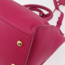SAINT LAURENT Petit Cabas Hand Bag Leather 2way Pink Gold Auth 178276A-18