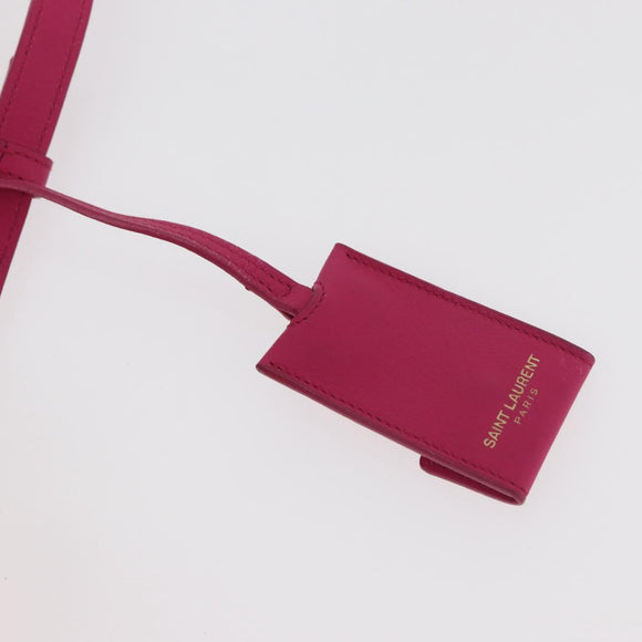 SAINT LAURENT Petit Cabas Hand Bag Leather 2way Pink Gold Auth 178276A