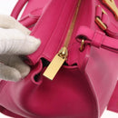 SAINT LAURENT Petit Cabas Hand Bag Leather 2way Pink Gold Auth 178276A-10