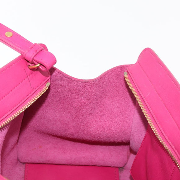 SAINT LAURENT Petit Cabas Hand Bag Leather 2way Pink Gold Auth 178276A
