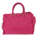 SAINT LAURENT Petit Cabas Hand Bag Leather 2way Pink Gold Auth 178276A-2