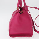 SAINT LAURENT Petit Cabas Hand Bag Leather 2way Pink Gold Auth 178276A-4