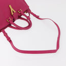 SAINT LAURENT Petit Cabas Hand Bag Leather 2way Pink Gold Auth 178276A-8