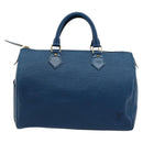 LOUIS VUITTON Epi Speedy 30 Hand Bag Toledo Blue M43005 LV Auth 178278A-2