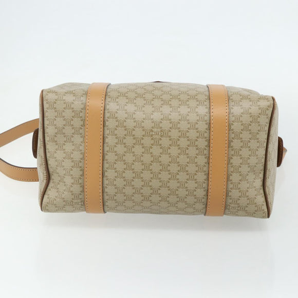 CELINE Macadam Canvas Hand Bag PVC 2way Beige Gold Auth 178288A