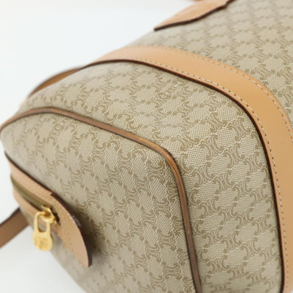 CELINE Macadam Canvas Hand Bag PVC 2way Beige Gold Auth 178288A