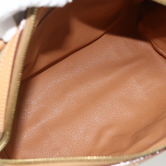 CELINE Macadam Canvas Hand Bag PVC 2way Beige Gold Auth 178288A