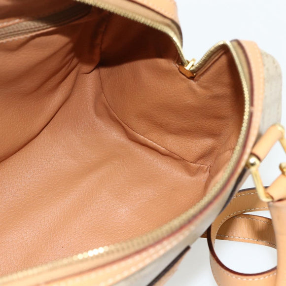 CELINE Macadam Canvas Hand Bag PVC 2way Beige Gold Auth 178288A