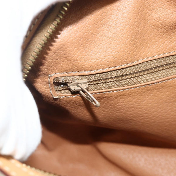 CELINE Macadam Canvas Hand Bag PVC 2way Beige Gold Auth 178288A