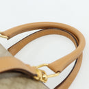 CELINE Macadam Canvas Hand Bag PVC 2way Beige Gold Auth 178288A-8