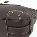 BALLY Shoulder Bag Leather Brown Gold Auth 178289A-10