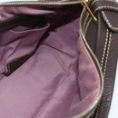 BALLY Shoulder Bag Leather Brown Gold Auth 178289A-17