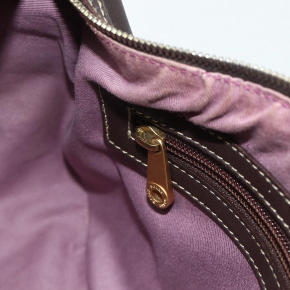BALLY Shoulder Bag Leather Brown Gold Auth 178289A