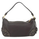 BALLY Shoulder Bag Leather Brown Gold Auth 178289A-3