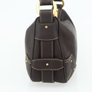 BALLY Shoulder Bag Leather Brown Gold Auth 178289A-5