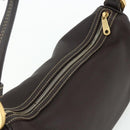 BALLY Shoulder Bag Leather Brown Gold Auth 178289A-6