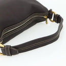 BALLY Shoulder Bag Leather Brown Gold Auth 178289A-7
