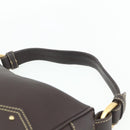 BALLY Shoulder Bag Leather Brown Gold Auth 178289A-8