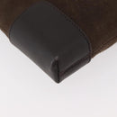LOEWE Anagram Shoulder Bag Suede Brown Gold Auth 178291A-12