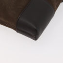 LOEWE Anagram Shoulder Bag Suede Brown Gold Auth 178291A-13