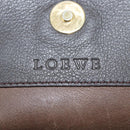 LOEWE Anagram Shoulder Bag Suede Brown Gold Auth 178291A-16