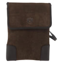 LOEWE Anagram Shoulder Bag Suede Brown Gold Auth 178291A-2