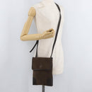 LOEWE Anagram Shoulder Bag Suede Brown Gold Auth 178291A-21