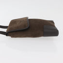 LOEWE Anagram Shoulder Bag Suede Brown Gold Auth 178291A-5