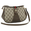 GUCCI Web Sherry Line GG Supreme Bag PVC Beige Gold 66 02 024 Auth 178292-1
