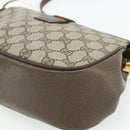 GUCCI Web Sherry Line GG Supreme Bag PVC Beige Gold 66 02 024 Auth 178292-13