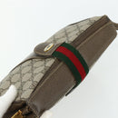 GUCCI Web Sherry Line GG Supreme Bag PVC Beige Gold 66 02 024 Auth 178292-6