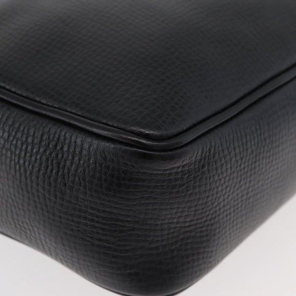 Christian Dior Shoulder Bag Leather Black Gold Auth 178293A
