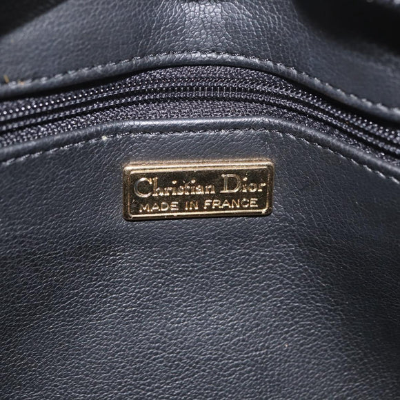 Christian Dior Shoulder Bag Leather Black Gold Auth 178293A