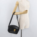 Christian Dior Shoulder Bag Leather Black Gold Auth 178293A-23