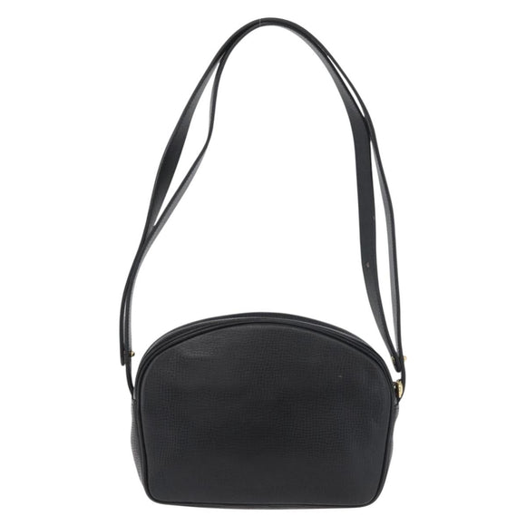 Christian Dior Shoulder Bag Leather Black Gold Auth 178293A