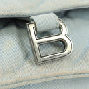 BALENCIAGA Chain Crash Schultertasche Denim Blau Silber 716393 Auth 178295SAM-17