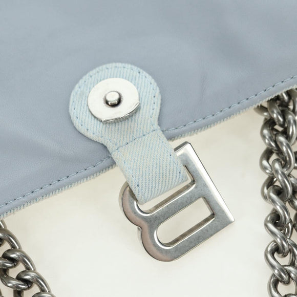 BALENCIAGA Chain Crash Schultertasche Denim Blau Silber 716393 Auth 178295SAM