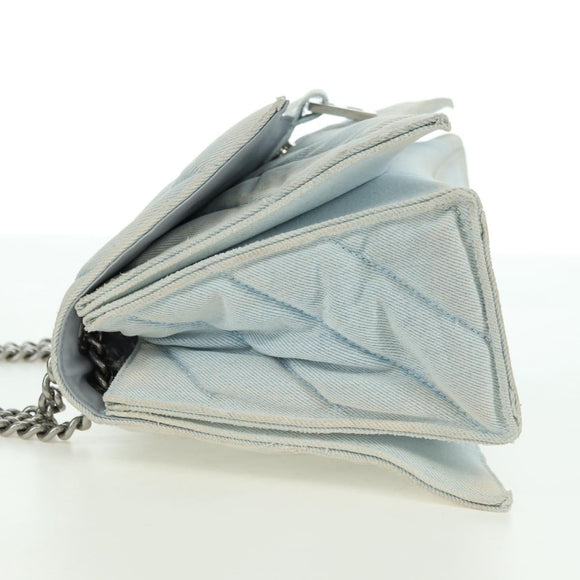 BALENCIAGA Chain Crash Schultertasche Denim Blau Silber 716393 Auth 178295SAM
