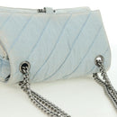 BALENCIAGA Chain Crash Schultertasche Denim Blau Silber 716393 Auth 178295SAM-6