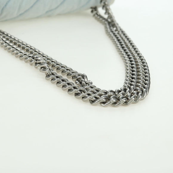 BALENCIAGA Chain Crash Schultertasche Denim Blau Silber 716393 Auth 178295SAM
