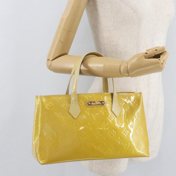 LOUIS VUITTON Monogram Vernis Wilshire PM Bag Broncorail M91452 Auth 178296A