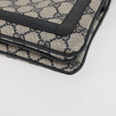 GUCCI GG Supreme Sherry Line Shoulder Bag PVC Navy Gold 14 02 013 Auth 178297-15