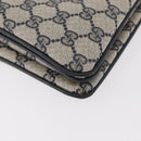 GUCCI GG Supreme Sherry Line Shoulder Bag PVC Navy Gold 14 02 013 Auth 178297-16