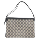 GUCCI GG Supreme Sherry Line Shoulder Bag PVC Navy Gold 14 02 013 Auth 178297-2