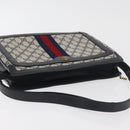 GUCCI GG Supreme Sherry Line Shoulder Bag PVC Navy Gold 14 02 013 Auth 178297-6