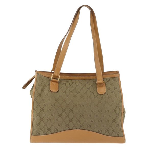 GUCCI GG Canvas Tote Bag Khaki Goud Origineel 178301