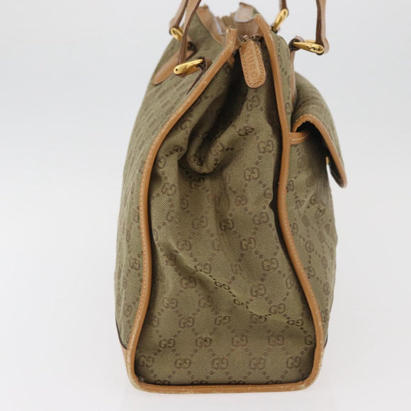 GUCCI GG Canvas Tote Bag Khaki Goud Origineel 178301
